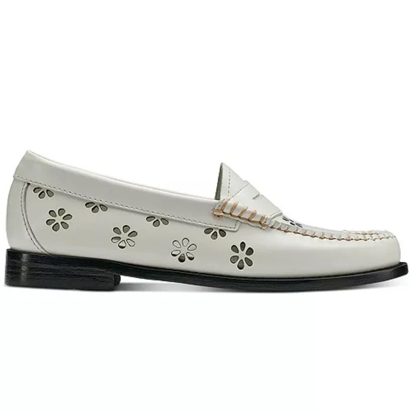 G.H. Bass & Co. Shoes - G.H. Bass Whitney White Cut Out Leather Penny Loafers Size 9M EUC